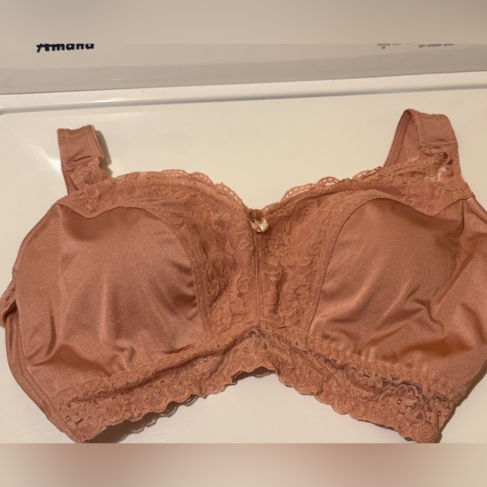 Lace Trimmed Women's Intimate Bra - pink